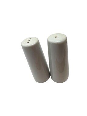 White Ceramic Salt & Pepper Shakers Minimalist Design 4" Tall Classic Kitchen